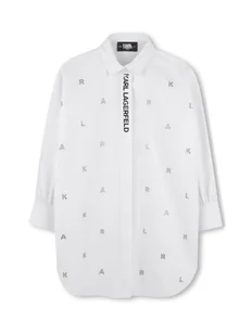 Karl Lagerfeld Kids Sukienka koszulowa Z30463 S Biały Relaxed Fit - Sukienki i spódniczki dla dziewczynek - miniaturka - grafika 1