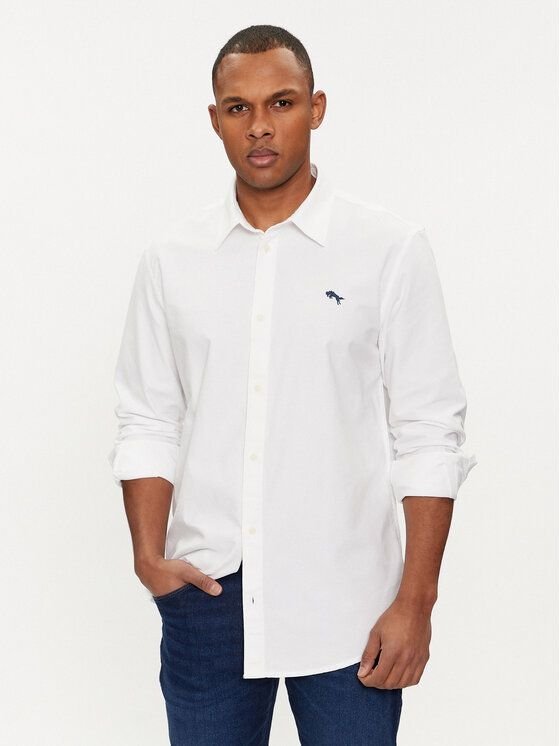 camicie uomo wrangler 112350485 ls shirt white oxford