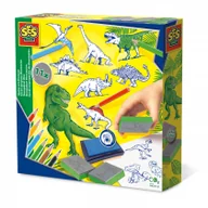 Gry planszowe - Dinozaury Zestaw Pieczątek Z Kredkami - - miniaturka - grafika 1