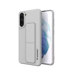 Wozinsky Kickstand Case elastyczne silikonowe etui z podstawką Samsung Galaxy S21+ 5G (S21 Plus 5G) szary - Etui i futerały do telefonów - miniaturka - grafika 1