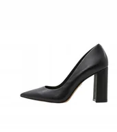 Czółenka - ALDO CZÓŁENKA DAMSKIE CZARNE ZE SKÓRY NATURALNEJ NA SŁUPKU 41 I1D - miniaturka - grafika 1