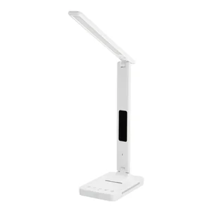 Lampka Biurkowa LED 7W BIAŁA Wyświetlacz Ładowarka Indukcyjna Q1 Alarm USB - Lampy stojące - miniaturka - grafika 1