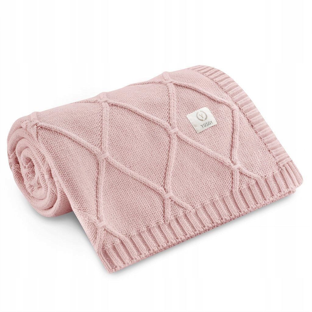 Yosoy Kocyk 100% merino wool Diamonds Jasny brudny róż