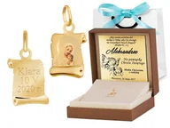 Zawieszki - Murrano Złota Zawieszka 333 Matka Boska na Papirusie Kolor Grawer ZZ-183 - miniaturka - grafika 1