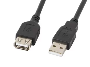 LANBERG LANBERG Przedłużacz kabla USB 2.0 AM-AF czarny 1.8M (CA-USBE-10CC-0018-BK) - Kable komputerowe i do monitorów - miniaturka - grafika 1