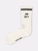 Skarpetki męskie - JAK ŻYĆ? / skarpety / ecru - miniaturka - grafika 1