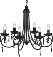 Lampy sufitowe - Lampa wisząca Lumes Czarny żyrandol stylizowany na świecznik - E973-Retri - miniaturka - grafika 1