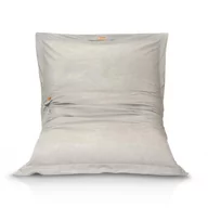 Pufy i podnóżki - Pufa worek FOTEL XXL do siedzenia + poduszki - kolor jasny szary - miniaturka - grafika 1