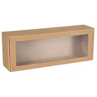 Zestawy upominkowe - Prostokątne pudełko fasonowe z okienkiem, pudełko prezentowe 40x15x10 cm x1 - miniaturka - grafika 1