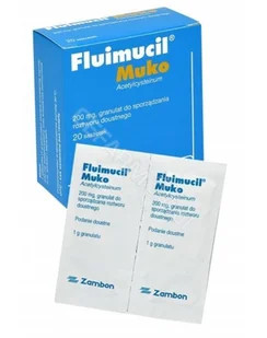 Angelini PHARMA POLSKA SP Z O.O FLUIMUCIL MUKO 200 mg 20 sasz 6003101 - Przeziębienie i grypa - miniaturka - grafika 2