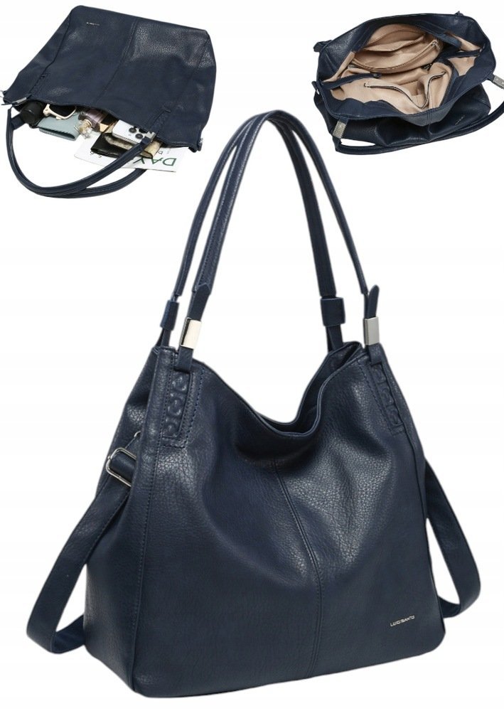 Torebka Torba Damska Shopper LUIGISANTO Format A4 Pasek V6600 Blue