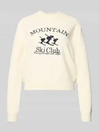 Swetry damskie - Sweter z dzianiny z wyhaftowanym logo model ‘Allie’ - miniaturka - grafika 1