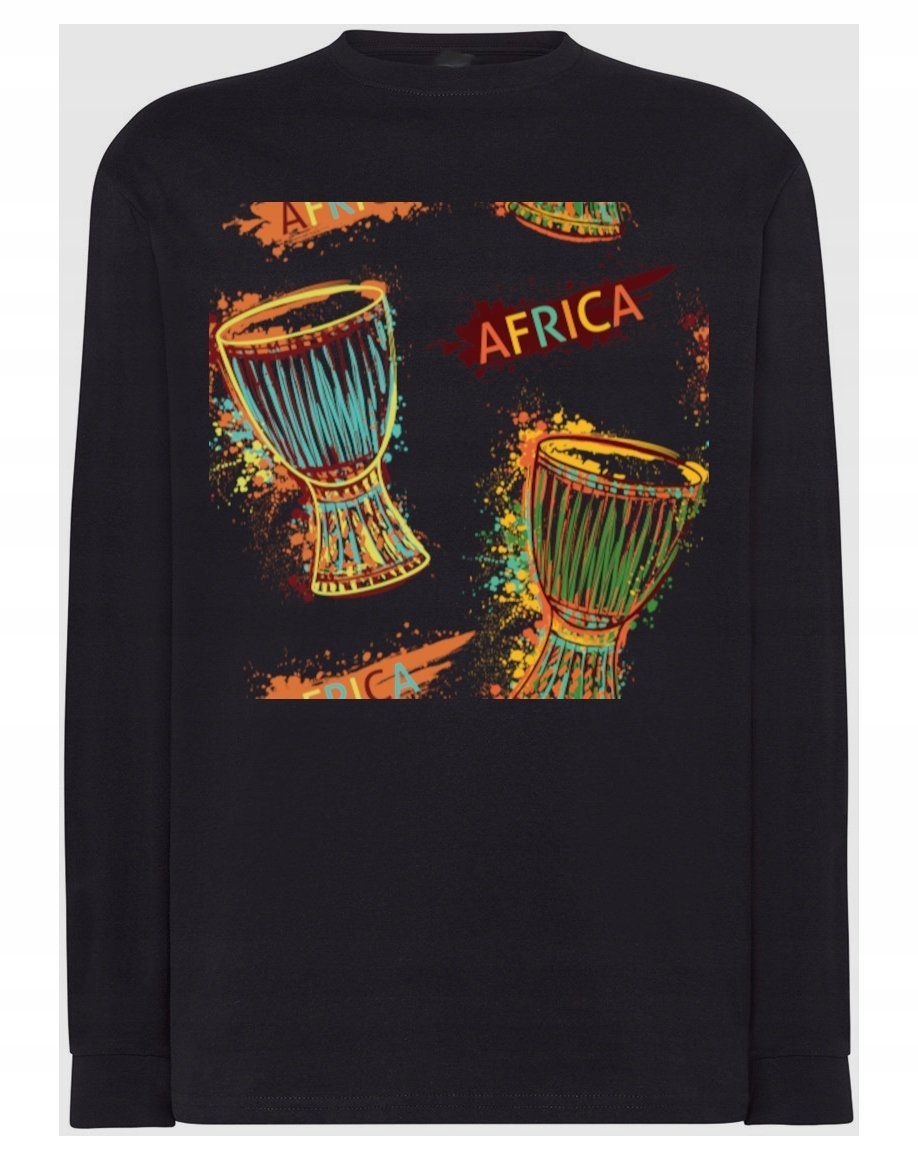 Longsleeve męski nadruk bębenki Afryka r.5XL