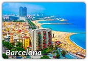 Magnesy - BARCELONA - Morze Śródziemne - Plaża - Barceloneta - Magnes na lodówkę - miniaturka - grafika 1