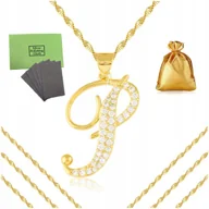 Biżuteria dla dzieci - BIŻUTERIA DZIECIĘCA, ZŁOTY NASZYJNIK LITERKA "P" DLA DZIEWCZYNKI 40cm 18K - miniaturka - grafika 1