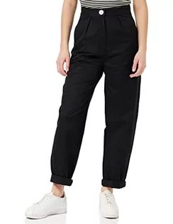 Spodnie damskie - Armani Exchange Sustainable, przednia iz powrotem Pocket, Metal Button Closure Casual Spodnie damskie, Czarny, L - grafika 1