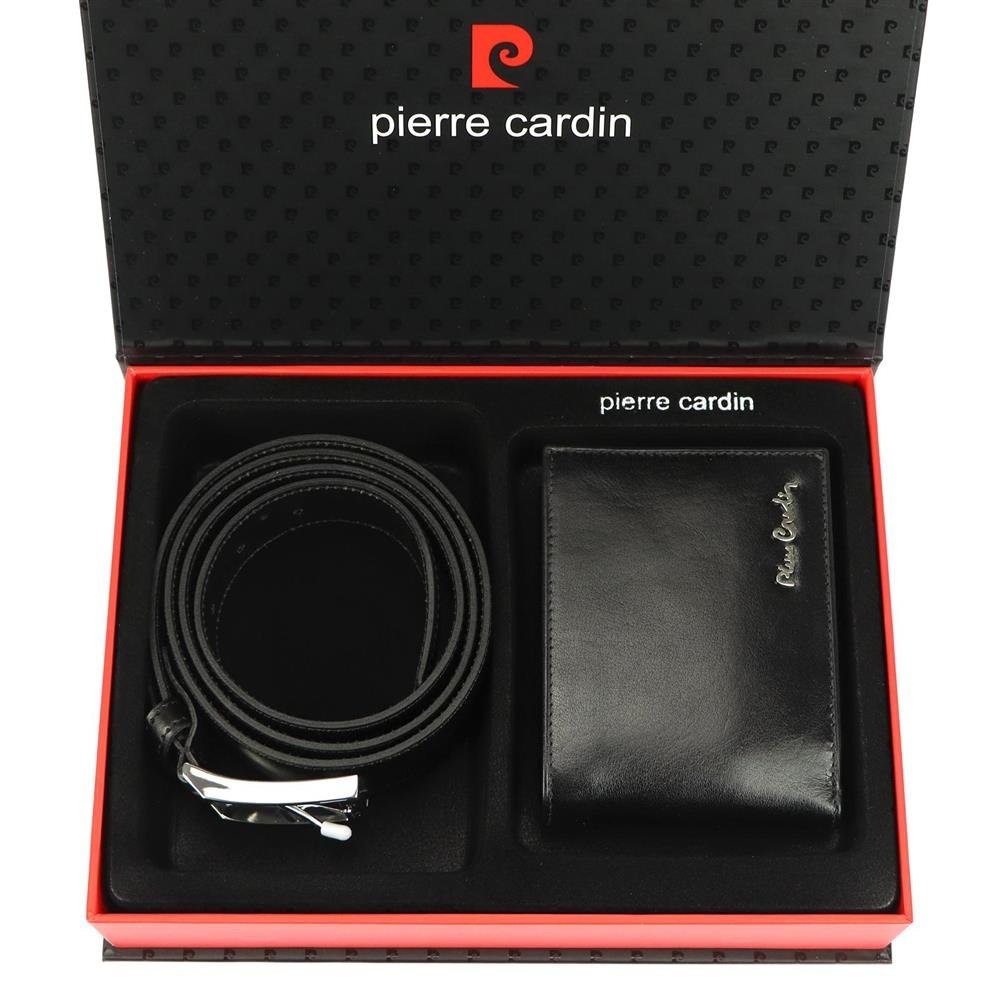 Zestaw PIERRE CARDIN portfel + pasek męski ZG-103 135 Czarny