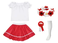 Dresy i komplety dla dziewczynek - ZESTAW NARODOWY BIAŁO-CZERWONY 116-128 5el - miniaturka - grafika 1