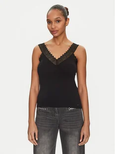 Morgan Top 242-DNAE Czarny Slim Fit - Koszulki i topy damskie - miniaturka - grafika 1