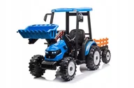 Pojazdy elektryczne dla dzieci - MEGA Traktor na akumulator dla dzieci Z Przyczepą D68 Niebieski 24V PA.JS31 - miniaturka - grafika 1