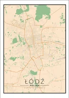 Plakaty - Plakat, Łódź mapa kolorowa, 40x50 cm - miniaturka - grafika 1