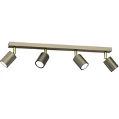 Lampy sufitowe - Złota listwa sufitowa z ruchomymi reflektorami LX 4593 z serii STRIPER - miniaturka - grafika 1