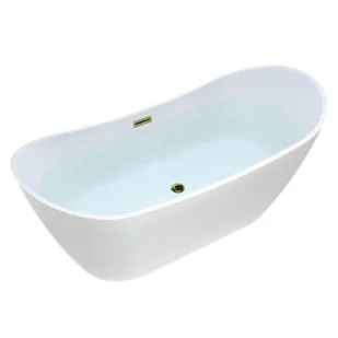 Wanna wolnostojąca biała przelew oraz korek złoty 150 cm Rica Hydrosan - Wanny - miniaturka - grafika 1