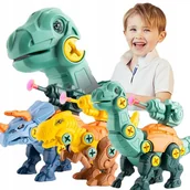 Zabawy w naśladowanie dorosłych - DINOZAUR DO SAMODZIELNEGO SKRĘCENIA i MONTAŻU TURKUSOWE - miniaturka - grafika 1