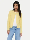 Swetry damskie - ONLY Kardigan Loyal 15371151 Żółty Regular Fit - miniaturka - grafika 1
