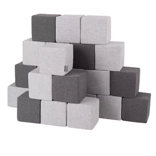 KiddyMoon Miękkie klocki 14cm sześciany: jasnoszary-ciemnoszary 24 - Maty edukacyjne - miniaturka - grafika 1