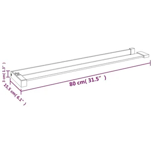 VIDAXL Półka ścienna do prysznica typu walk-in, czarna, 80 cm - Kabiny prysznicowe - miniaturka - grafika 8