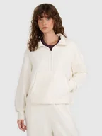 Bluzy damskie - 4F Bluza dresowa nierozpinana bez kaptura damska - beżowa XL - miniaturka - grafika 1