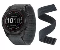 Akcesoria do smartwatchy - Opaska Pasek Bransoleta Nylon Loop Garmin Fenix 3/5X/3Hr/5X Plus/6X/6X Pro/7X Szara - miniaturka - grafika 1
