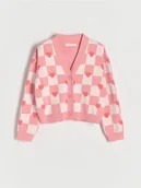 Swetry dla dziewczynek - Reserved - Wzorzysty kardigan - wielobarwny - miniaturka - grafika 1