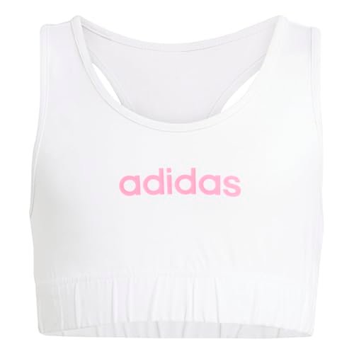 adidas Dziewczynki ESSENTIALS BRA TOP, white/pink fusion, 11-12 Years