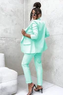 Komplety damskie - TURKUSOWY KOMPLET MARYNARKA+ SPODNIE - Olika - miniaturka - grafika 1