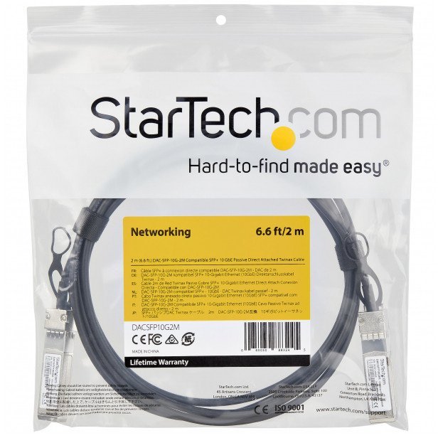 Startech.COM DELL EMC DAC-SFP-10G-2M COMPATIBLESFP+ DACTWINAXCABLE- 2 M - 10GBASE DIRECT ATTACH CABLE - 2 M DACSFP10G2M