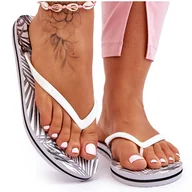 Klapki i japonki damskie - Damskie Modne Klapki Japonki Big Star LL274818 Białe - miniaturka - grafika 1