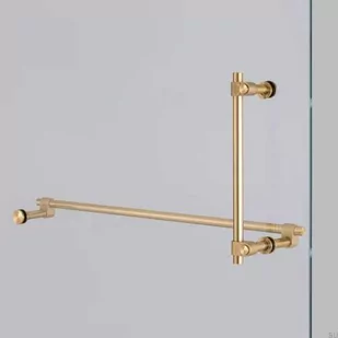 Dwustronny wieszak na ręczniki z uchwytem Pull Bar Cast Mosiężny - Wieszaki łazienkowe - miniaturka - grafika 1