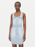 Sukienki - Gaudi Sukienka jeansowa 511BD16001 Niebieski Slim Fit - miniaturka - grafika 1