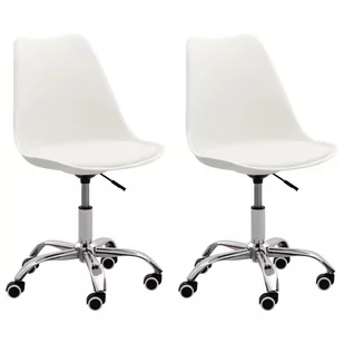 vidaXL Lumarko Krzesła stołowe, 2 szt., białe, sztuczna skóra 3068558 - Krzesła - miniaturka - grafika 1