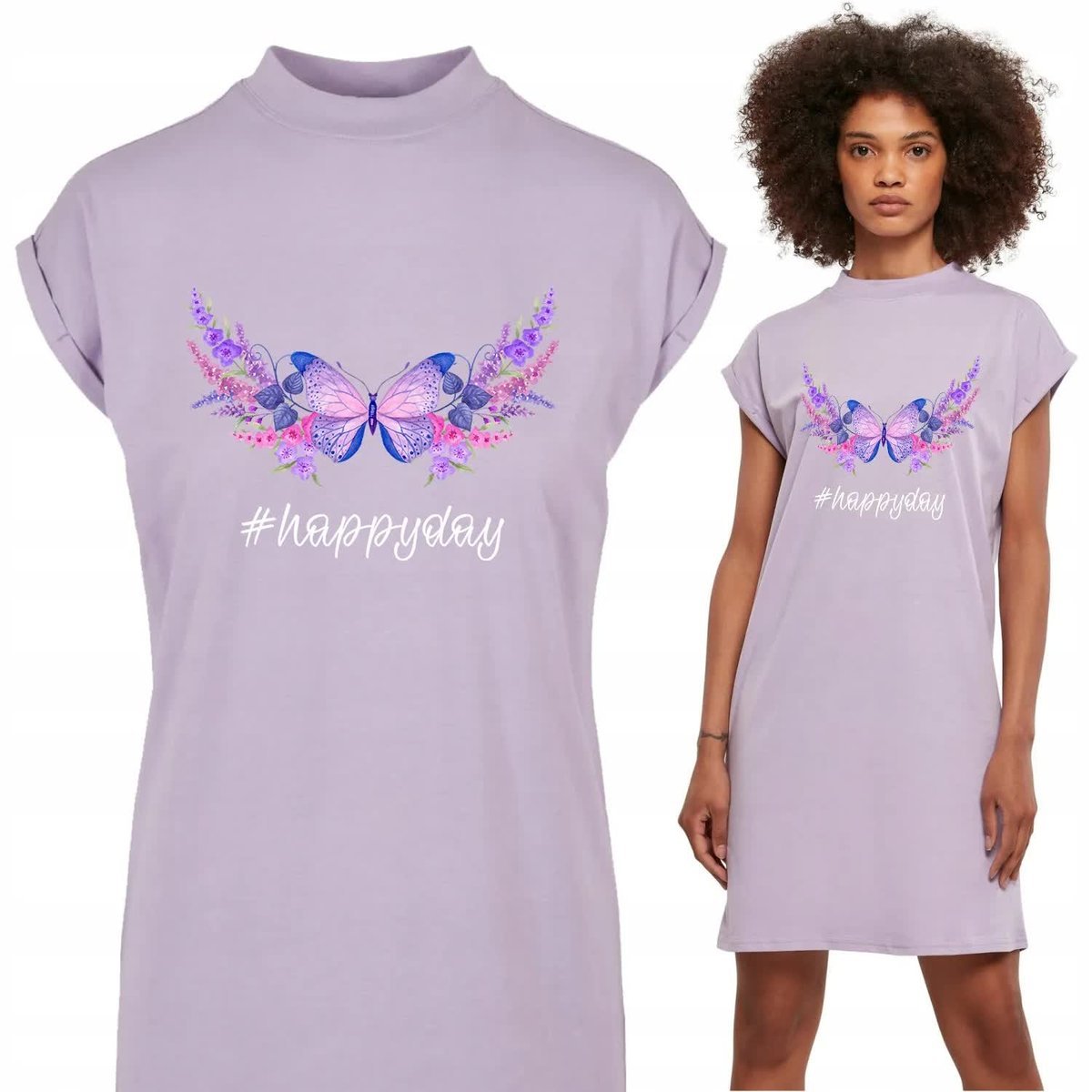 Koszula Nocna Lawendowa HAPPY DAY Mix Wzory S
