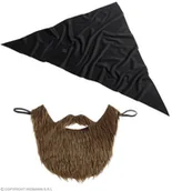 Dodatki do strojów karnawałowych - WIDMANN Outlaw bandana dla motocyklistów i brody WDM74604 - miniaturka - grafika 1