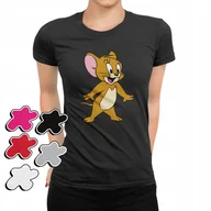 Koszulki i topy damskie - KOSZULKA DAMSKA Z NADRUKIEM PREZENT DLA NIEJ PREZENT TOM I JERRY -S - miniaturka - grafika 1
