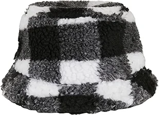 Flexfit Czapka unisex Sherpa Check Bucket Hat, biały/czarny, jeden rozmiar - Czapki damskie - miniaturka - grafika 1