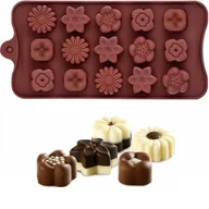 Formy do ciast - Silikonowa forma, foremka do czekoladek Kwiaty Mix - miniaturka - grafika 1