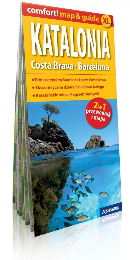 ExpressMap praca zbiorowa comfort! map&guide XL Katalonia Costa Brava, Barcelona 2w1. Laminowany map&guide XL 1:300 000