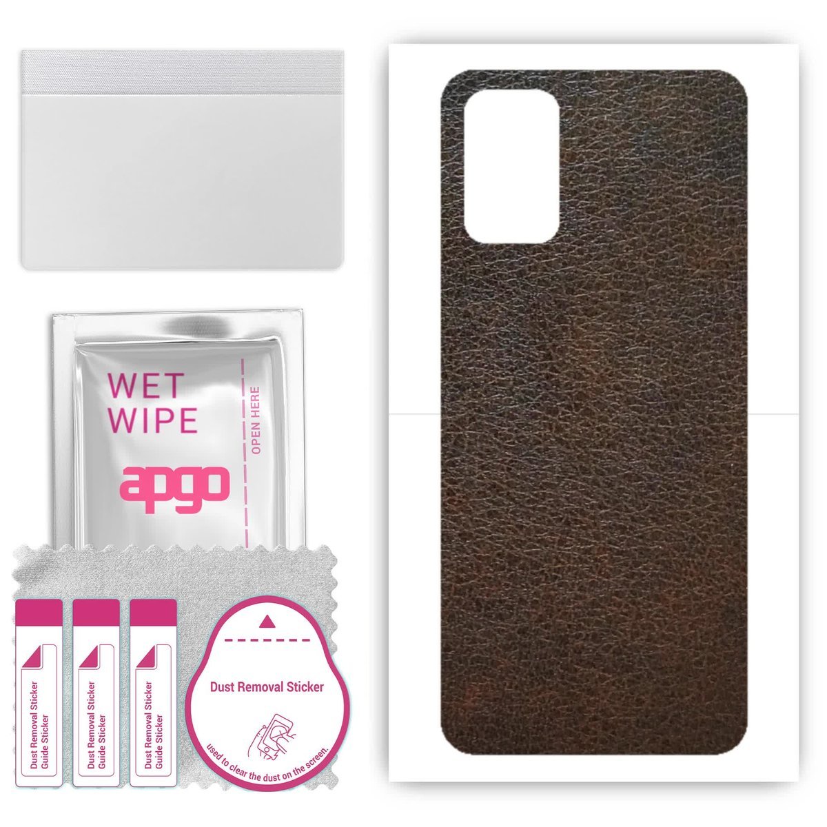 Folia naklejka skórka strukturalna na TYŁ do Samsung Galaxy A03S - Skóra Brązowa - apgo SKINS