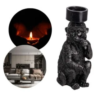 ŚWIECZNIK MAŁPA CZARNA - Świeczniki - miniaturka - grafika 1