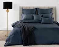 Pościel - Pościel satynowa ELEGANT1F 220x200 Eva Minge Eurofirany ciemnogranatowa z haftowanym logo - miniaturka - grafika 1